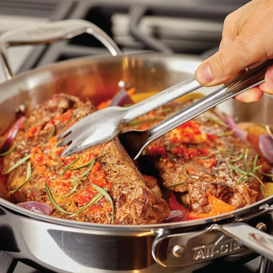 All-Clad 3-Quart Saute Pan with Lid / D5 Polished Stainless Cooking Mastery
