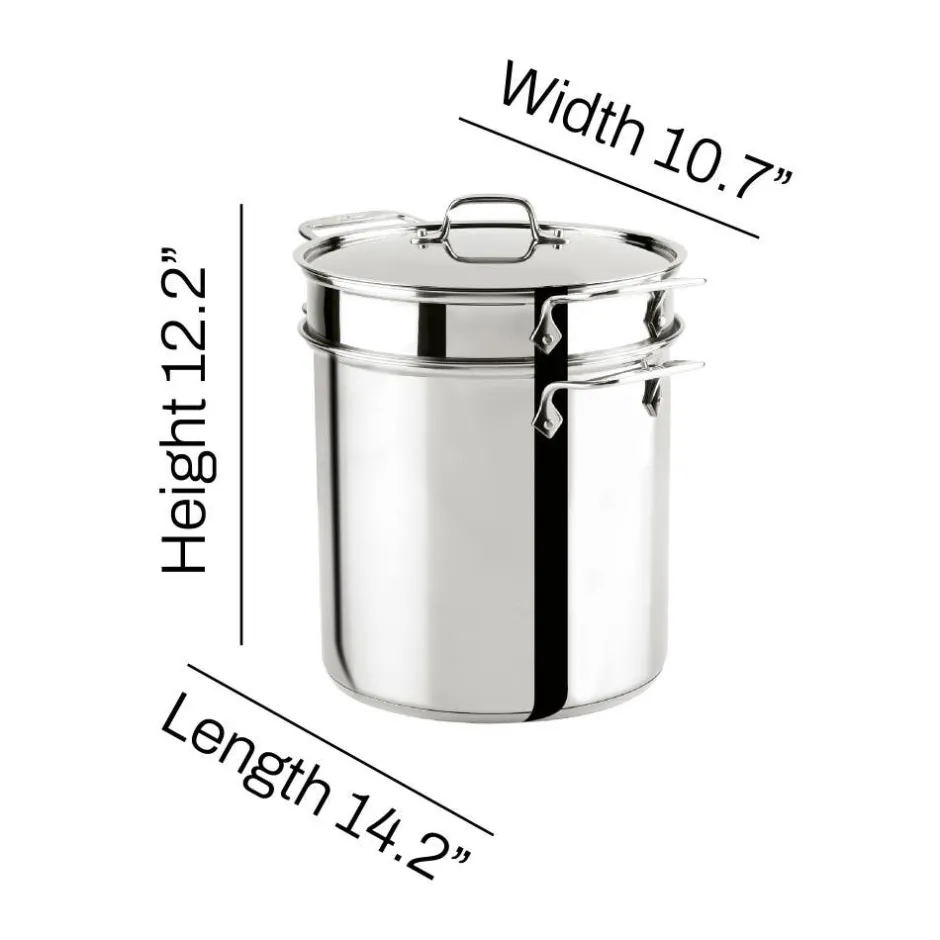 All-Clad Stainless Steel Multi-Pot With Steamer Insert, 12 Qt |