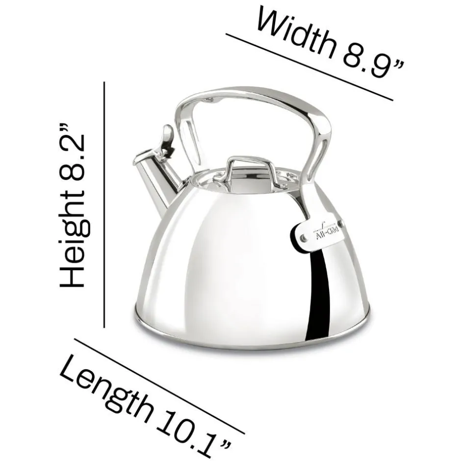 All-Clad Stovetop Tea Kettle, 2 Qt Stainless Steel Tea Kettle |