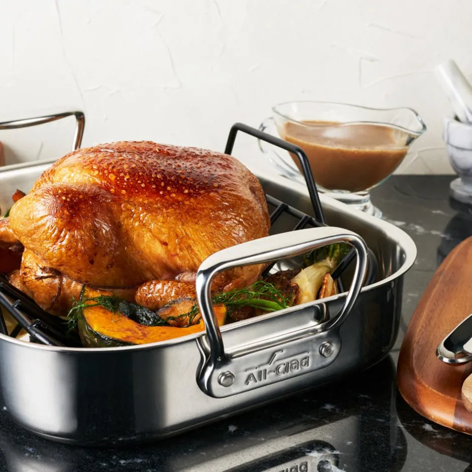 All-Clad 11 x 14-Inch Stainless Steel Small Roaster With Rack I