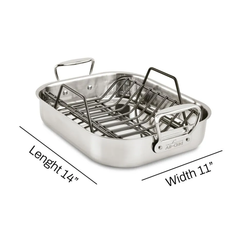 All-Clad 11 x 14-Inch Stainless Steel Small Roaster With Rack I